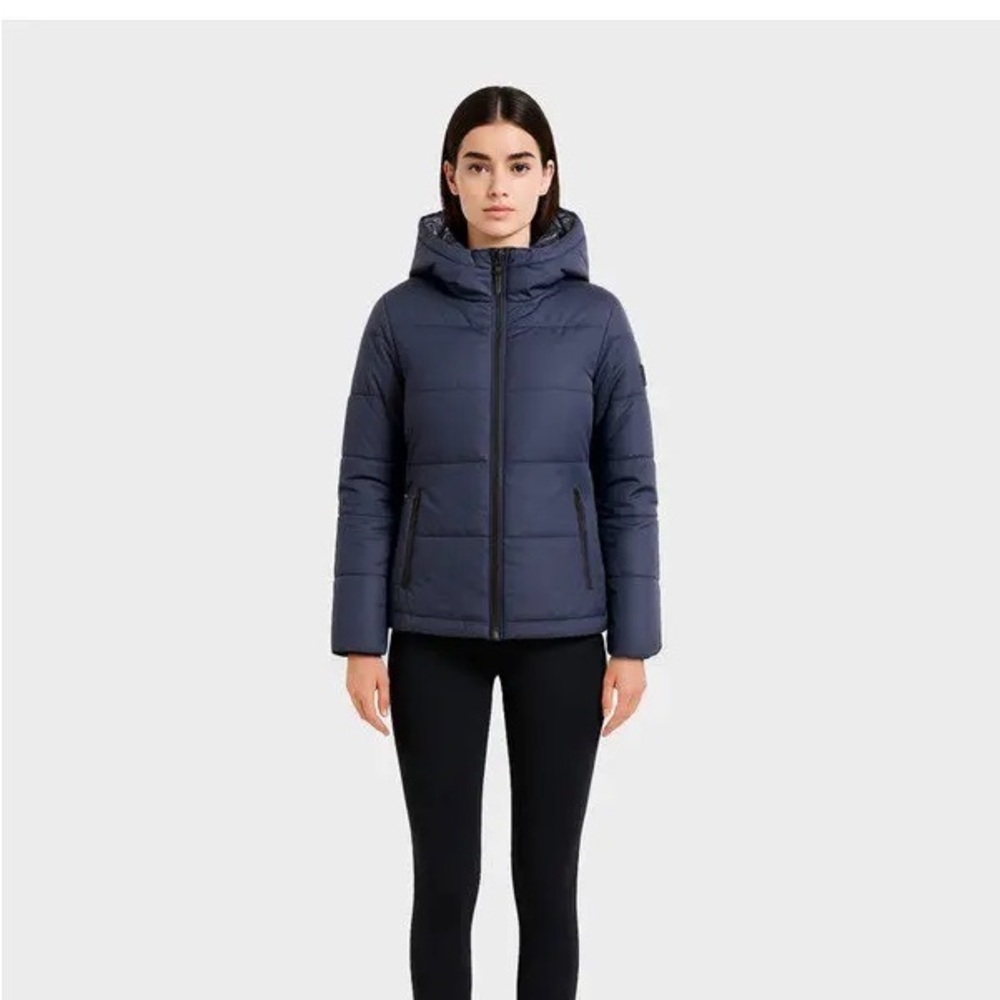 NWOT Rudsak Reversible Navy Blue Short Puffer Jacket - Picture 2 of 12